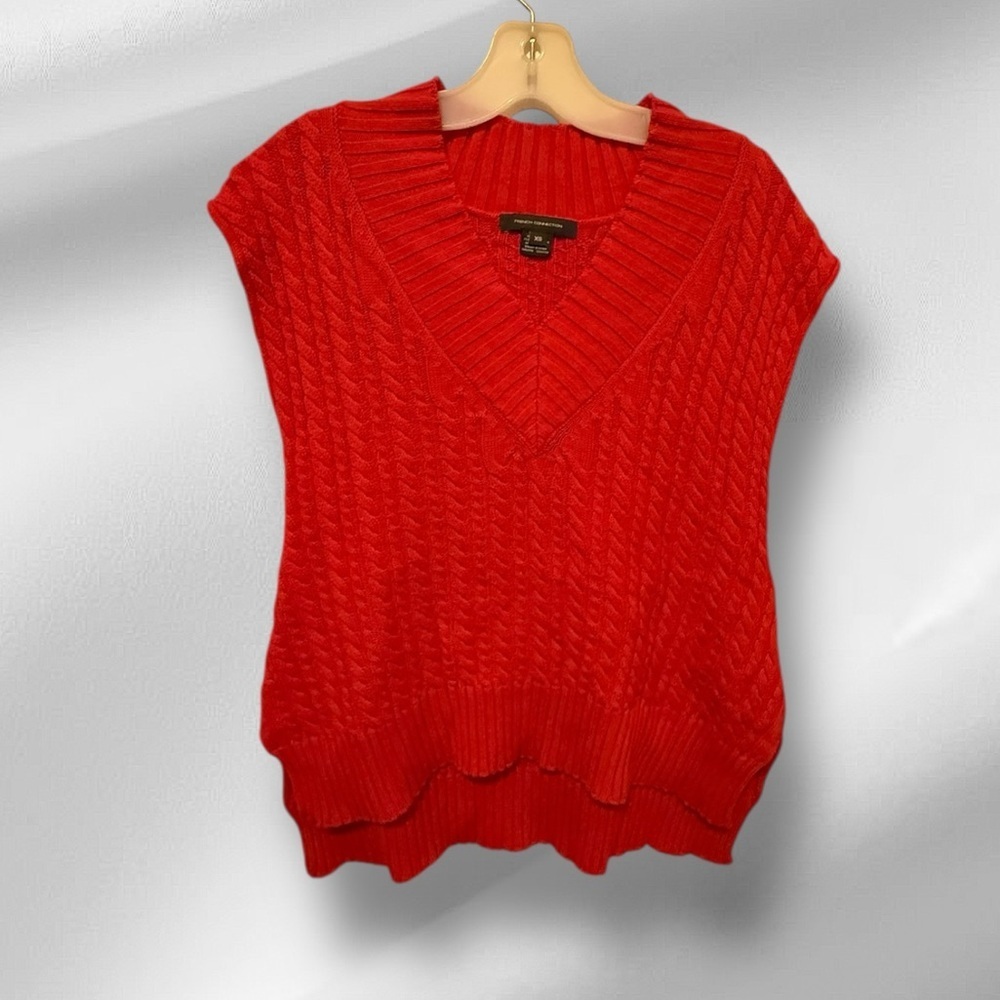 French Connection Red Sweater Vest